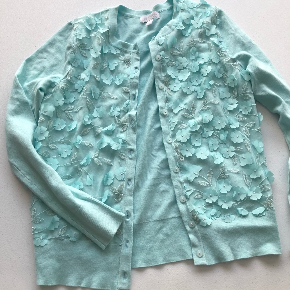 Pastel blue button up cardigan